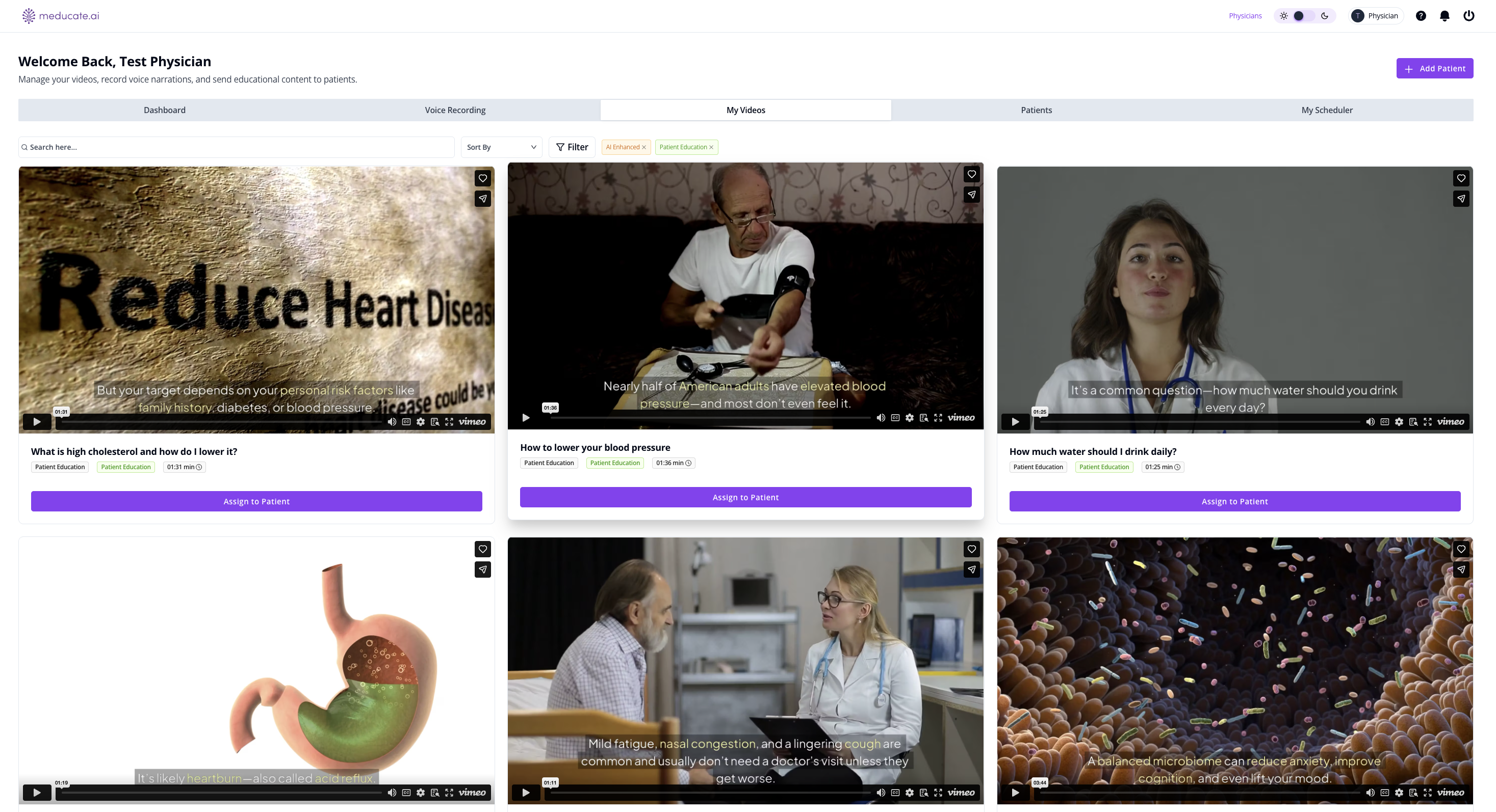 Meducate Platform Interface